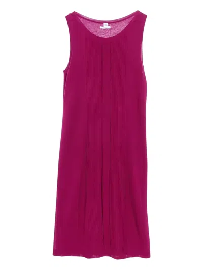 Pre-owned Hermes 2000s Ribbed Midi Dress In Pink