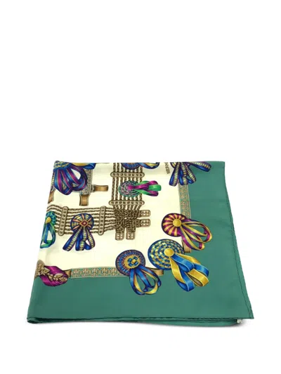Pre-owned Hermes 2000s Ribbon-print Silk Scarf