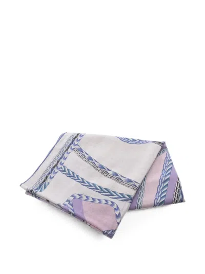 Pre-owned Hermes 2000s Robe Du Soir Scarf In Gray