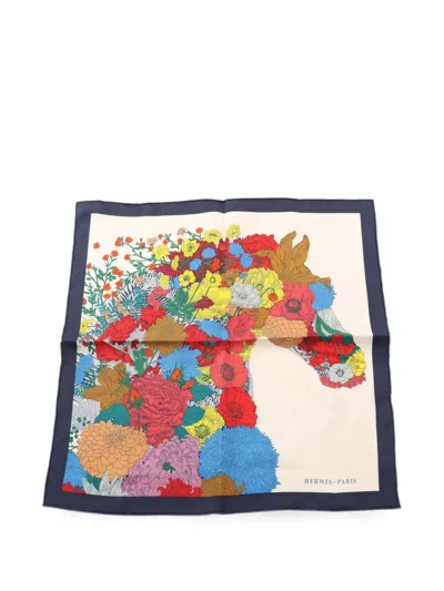 Pre-owned Hermes 2000s Robe Legere Scarf In Neutrals