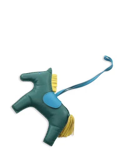 Pre-owned Hermes 2000s Rodeo Gm Bag Charm In Green