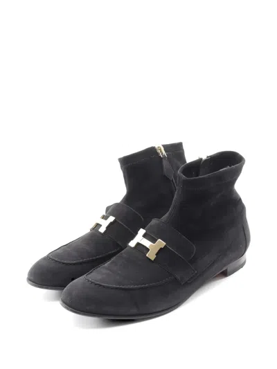 Pre-owned Hermes 2000s Saint-honoré Ankle Boots In Black