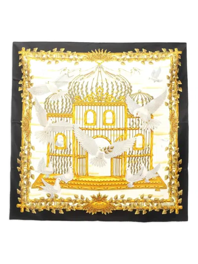 Pre-owned Hermes 2000s Silk Scarf In Black