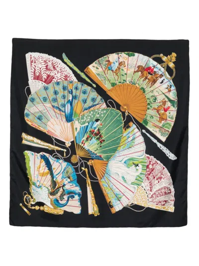 Pre-owned Hermes 2000s Silk Scarf In Black