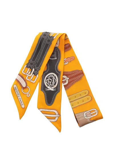 Pre-owned Hermes 2000s Ribbon Scarf In Orange