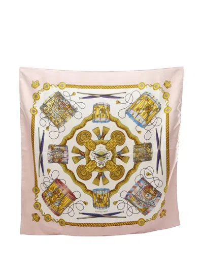 Pre-owned Hermes 2000s Silk Scarf In Pink