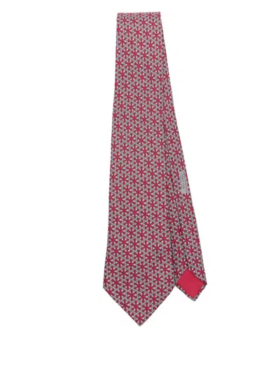 Pre-owned Hermes 2000s Silk Tie In Red