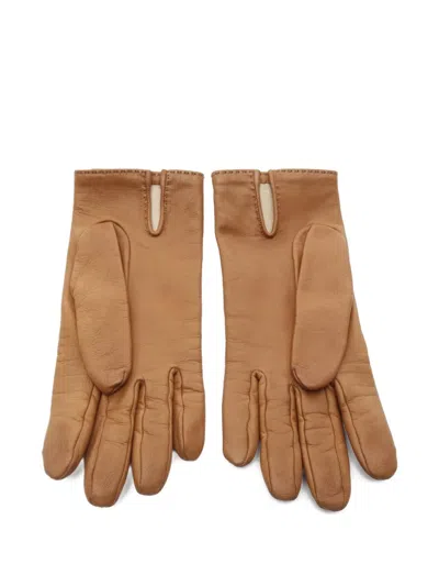 Pre-owned Hermes 2000s Soya Kelly Gloves In Brown