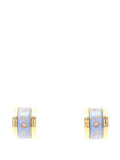 Pre-owned Hermes 2000s Star-motif Earrings In Gold