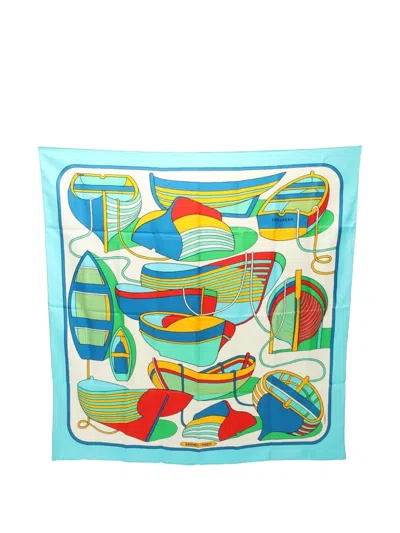 Pre-owned Hermes 2000s Thalassa Scarf In Light Blue, Multicolor