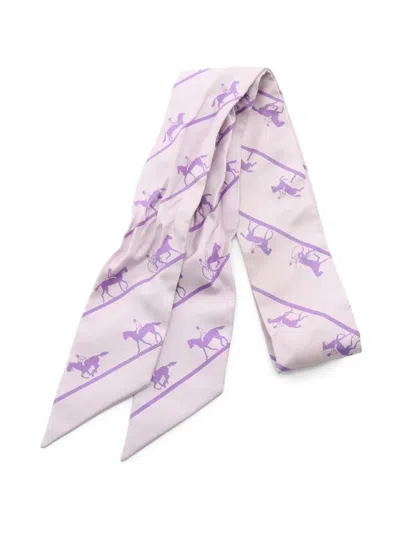 Pre-owned Hermes 2000s Twilly Le Allure Printed Silk Scarf