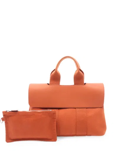 Pre-owned Hermes 2000s Valparaiso Pm Tote Bag In Orange