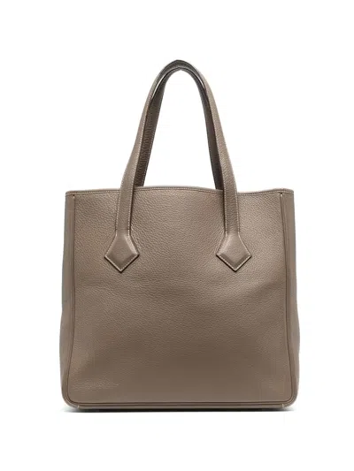 Pre-owned Hermes 2000s  Victoria Tote In Neutrals