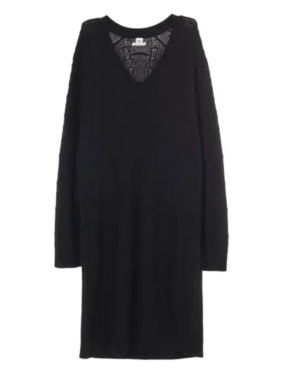 Pre-owned Hermes 2000s Wool Knitted Dress In Black