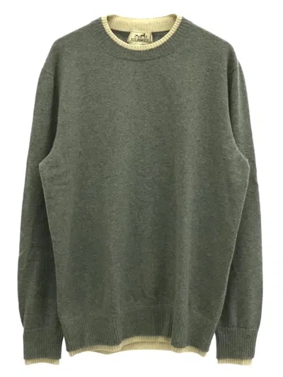 Pre-owned Hermes 2000s Wool Sweater In Gray