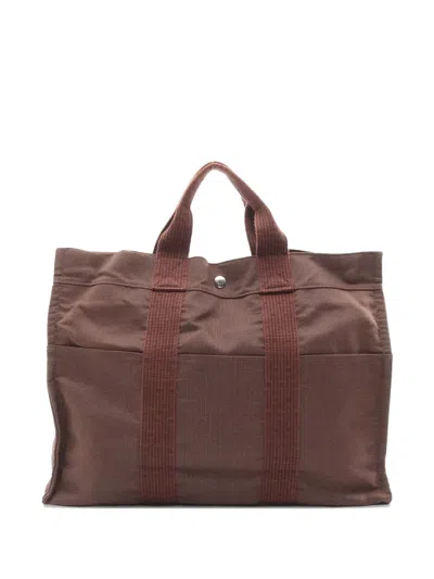 Pre-owned Hermes 2000s Yale Line Mm Tote Bag In Brown