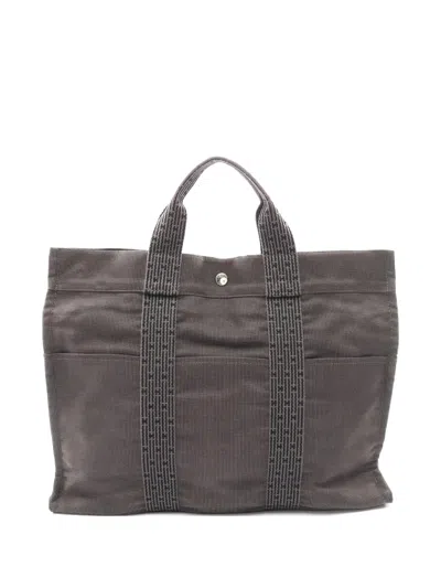 Pre-owned Hermes 2000s Yale Line Mm Tote Bag In Gray