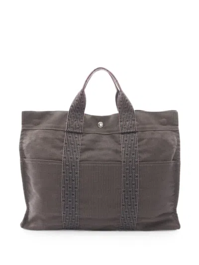 Pre-owned Hermes 2000s Ymm Ale Line Tote Bag In Grey