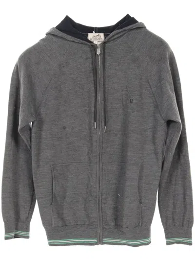 Pre-owned Hermes 2000s Zip-up Hoodie In Grey