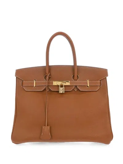 Pre-owned Hermes 2001 35 Birkin Tote Bag In Brown