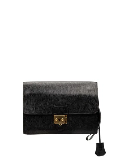 Pre-owned Hermes 2001 Ardennes Jet Pochette Clutch Bag In Black