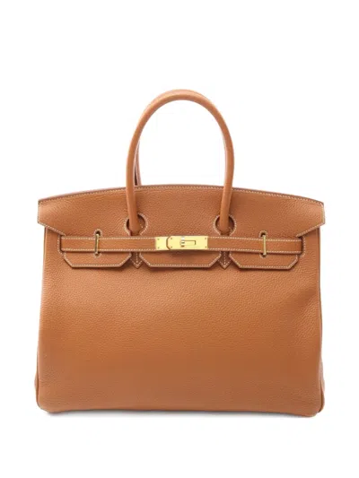 Pre-owned Hermes 2001 Birkin 35 Leather Tote Bag In Brown