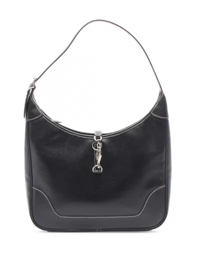 Pre-owned Hermes 2001 Courchevel Trim 31 Shoulder Bag In Black