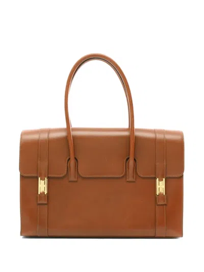 Pre-owned Hermes 2001 Drag 37 Handbag In Brown