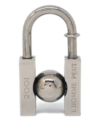 Pre-owned Hermes 2001 Earth Cadena Padlock In Silver