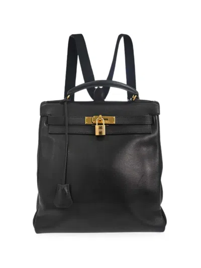 Pre-owned Hermes 2001 Gm Kelly À Dos Backpack In Black