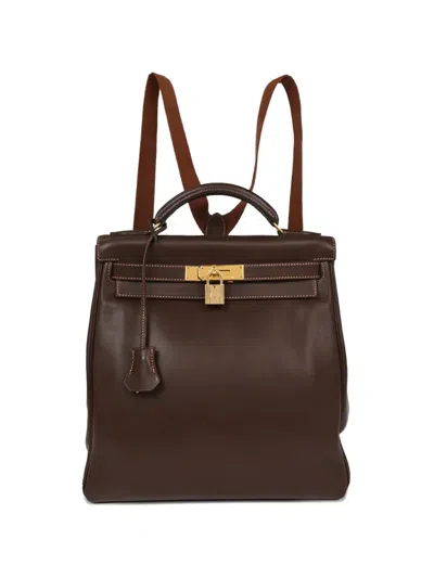 Pre-owned Hermes 2001 Gm Kelly A Dos Backpack In Brown