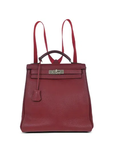 Pre-owned Hermes 2001 H Fjord Kelly A Dos Gm Eather Backpack In Red