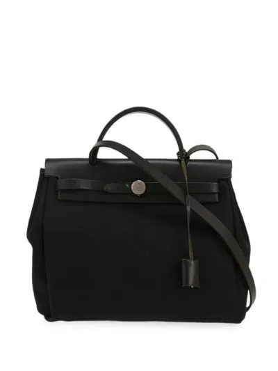 Pre-owned Hermes 2001 Herbag Tote Bag In Black