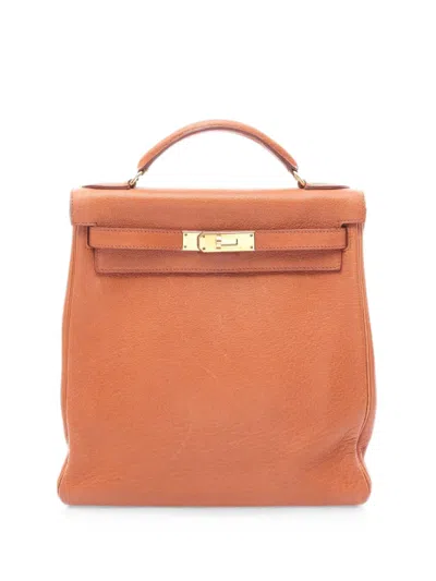 Pre-owned Hermes 2001 Kelly Ad Gm Backpack In Orange