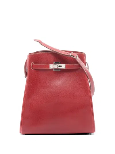 Pre-owned Hermes 2001 Kelly Sport Mm Shoulder Bag In Red