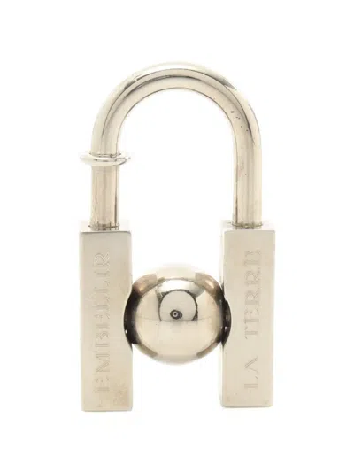 Pre-owned Hermes 2001 L'homme Peut Embellir La Terre Bag Charm In Silver