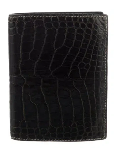 Pre-owned Hermes 2001 Mc² Euclide Cardholder In Brown