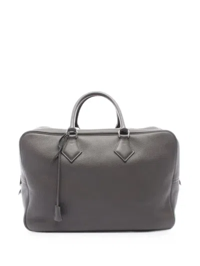 Pre-owned Hermes 2001 Plume 45 Boston Tote Bag In Black