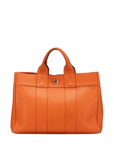 Pre-owned Hermes 2001 Togo Fourre Tout Pm Tote Bag In Orange