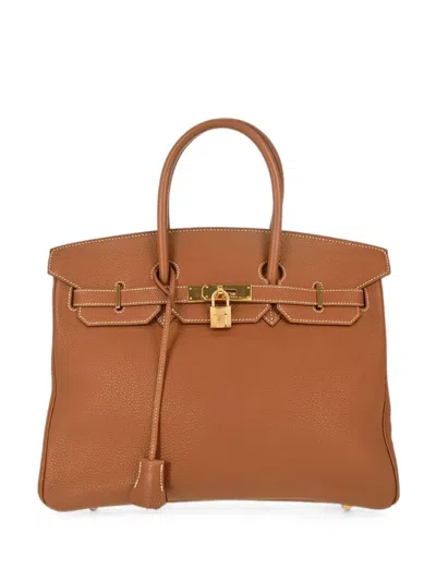 Pre-owned Hermes 2002 35 Birkin Tote Bag In Brown