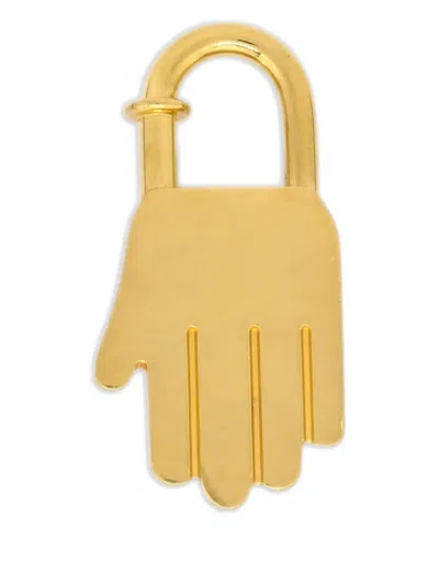 Pre-owned Hermes 2002 Année Mediterranee Padlock Charm In Yellow