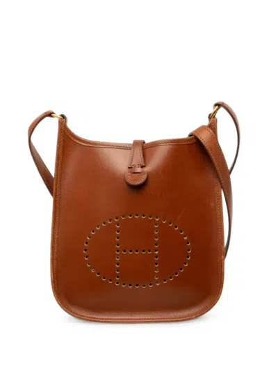 Pre-owned Hermes 2002 Box Calf Evelyne I Tpm 16 Crossbody Bag In Brown