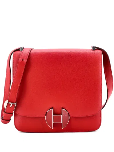 Pre-owned Hermes 2002 Evercolor 20 Shoulder Bag In Red