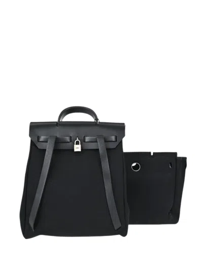 Pre-owned Hermes 2002 Herbag A Dos Backpack In Black