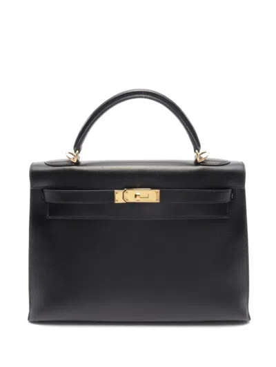 Pre-owned Hermes 2002 Kelly 32 Handbag In Black