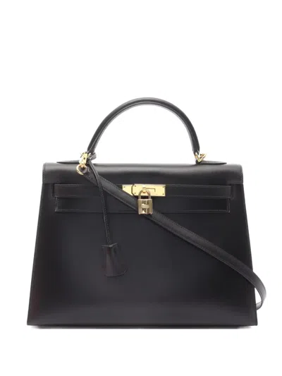Pre-owned Hermes 2002 Kelly 32 Handbag In Black
