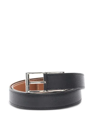 Pre-owned Hermes 2002 Leather Belt In Black