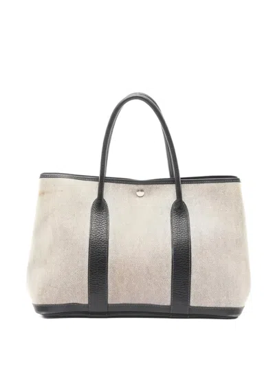 Pre-owned Hermes 2002 Pm Garden Party Tote Bag In Neutral