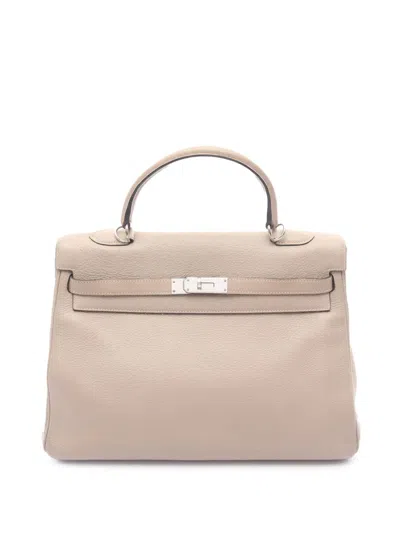 Pre-owned Hermes 2002 Togo Kelly Ii Retourne 35 Satchel In Brown