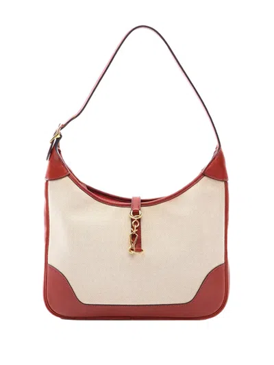 Pre-owned Hermes 2002 Toile Trim 31 Shoulder Bag In Neutral